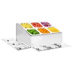 vidaXL Gastronormbakkenhouder met 6 GN 1/6 bakken roestvrij, Verzenden, Nieuw