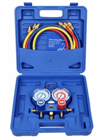 Manometerset voor R32, R410, R134a, R22 in kuntstof koffer, Verzenden, Nieuw