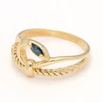 Ring - 18 karaat Geel goud - Saffier, Nieuw