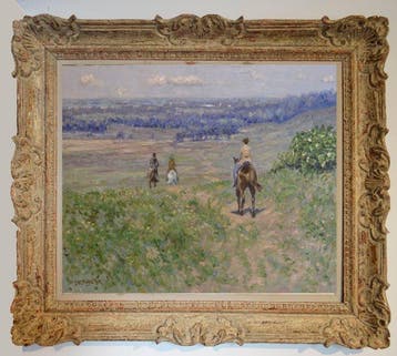 Chris van Dijk (1952) Impressionist -  Randonné à cheval en