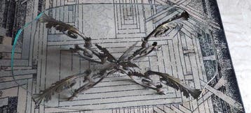 Centre de table - Verre, Fer forgé - Table basse vintage à