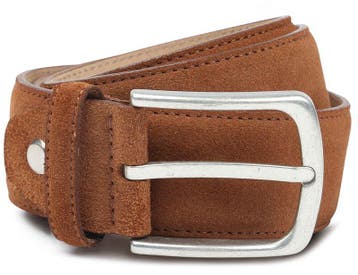 Suitable Riem Suède Leer Cognac maat 85 Heren, Vêtements | Hommes, Ceintures, Verzenden, Riem of Ceintuur