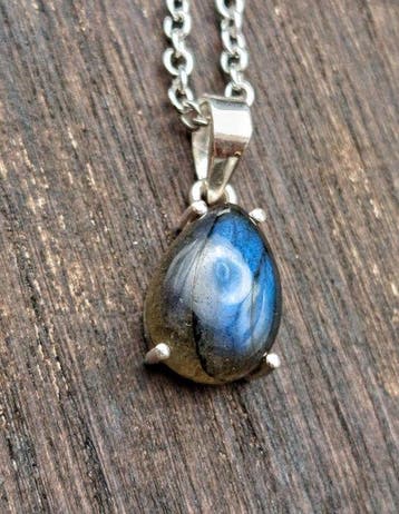 Sieraad van 925 zilver met blauwe labradoriet, topkwaliteit,