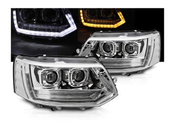 Full LED koplampen T6 Look Chrome geschikt voor VW T5, Auto-onderdelen, Verzenden, Nieuw, Volkswagen
