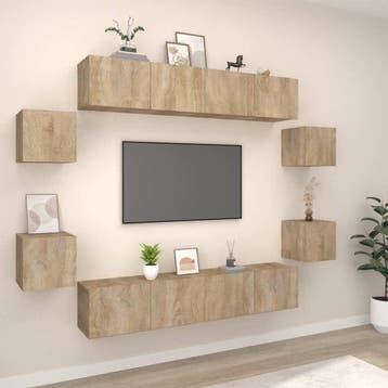 vidaXL 8-delige Tv-meubelset bewerkt hout sonoma, Verzenden
