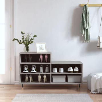 vidaXL Schoenenkast 102x36x60 cm bewerkt hout sonoma grijs, Verzenden