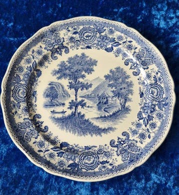Villeroy & Boch, Mettlach - Bord (10) - Burgenland-Blauw -