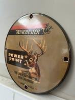 Emaille bord – Winchester Power Point – whitetail deer –, Antiek en Kunst