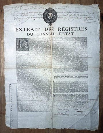 Louis XIV (Conseil dÉtat du Roi) - Arrêt de rachat fiscal, Antiek en Kunst, Antiek | Boeken en Manuscripten
