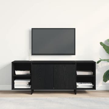 vidaXL TV Kast 130 x 35 x 50 cm Zwart eiken Bewerkt hout, Verzenden