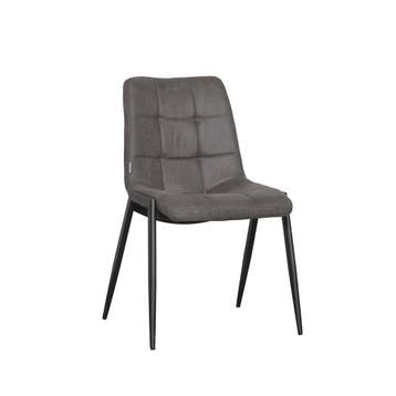 Stoel Noor | Antraciet | Micro Suede | Zwart Metalen Frame, Verzenden, Nieuw in verpakking