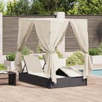 vidaXL Dubbele ligstoel Warmwit 205 x 129 x 200 cm poly, Tuin en Terras, Ligbedden, Verzenden, Nieuw