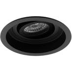 Spot Armatuur GU10 - Kantelbaar Rond Inbouwspot Zwart Alumin, Verzenden, Nieuw