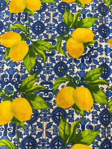Tafelkleed in landelijke stijl met maioliek tegels en