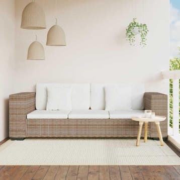 vidaXL 3-zits bank / zetelstel set rattan 8-delig, Verzenden, Nieuw