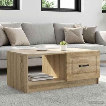 vidaXL Salontafel Sonoma Eiken 90 x 50 x 37 cm Bewerkt hout, Verzenden, Nieuw