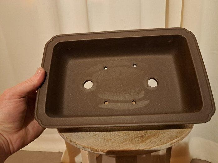 Plateau pour bonsaï - 28 x 17,5 x 8 cm - non émaillé -, Antiquités & Art, Curiosités & Brocante