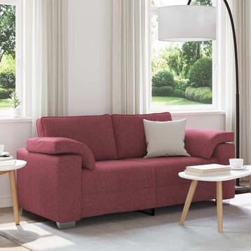vidaXL Loveseat Wijnrood 180 cm Stof, Verzenden