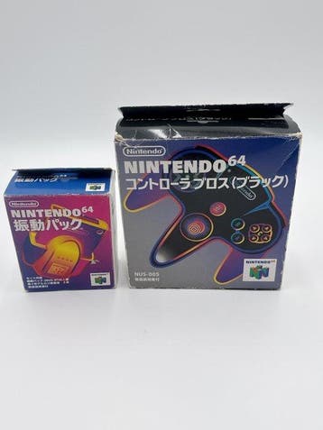 Nintendo - Nintendo 64 Black Controller + Rumble Pak, Nieuw