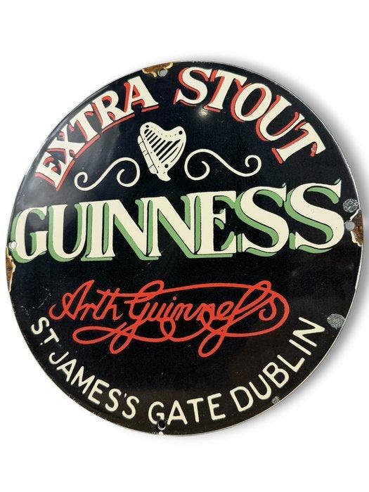 Guinness - Plaque émaillée - Émail, Antiquités & Art, Antiquités | Assiettes décoratives & Carrelages