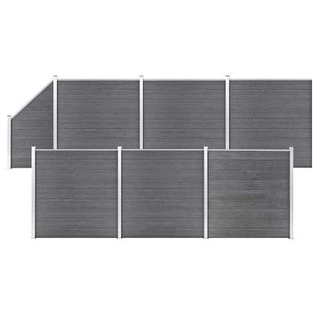 vidaXL Schuttingset 6 vierkant en 1 schuin 1138x186 cm HKC, Verzenden, Nieuw