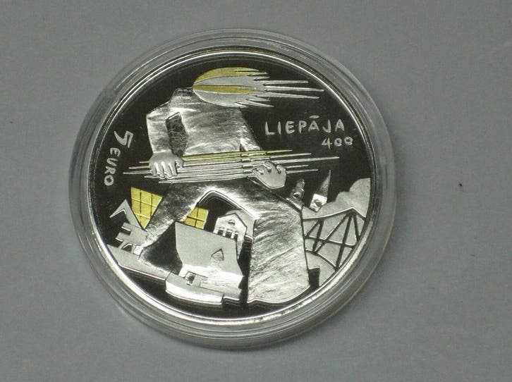 Lettland 5 Euro 2025 zilver coloriert Pp Wind en Sonne zi..., Postzegels en Munten, Munten | Europa | Euromunten, België, Verzenden