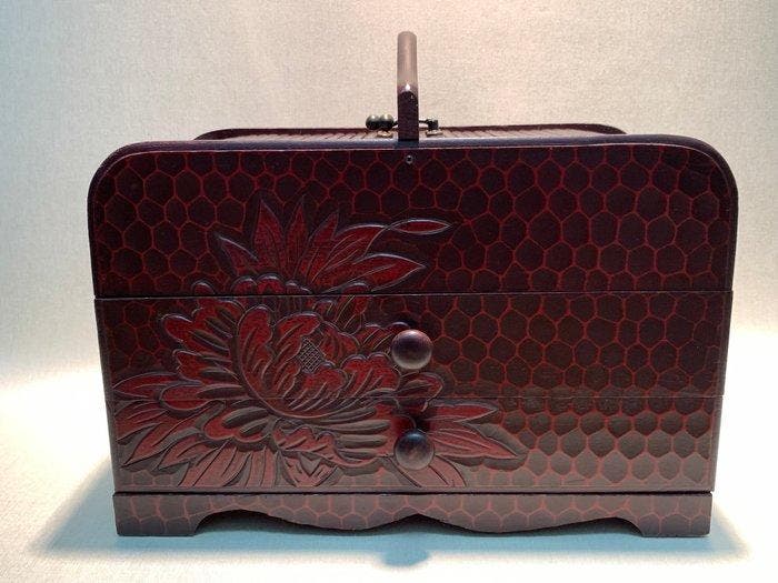 Naaidoos - Hout - Vintage naaidoos, Antiek en Kunst, Curiosa en Brocante