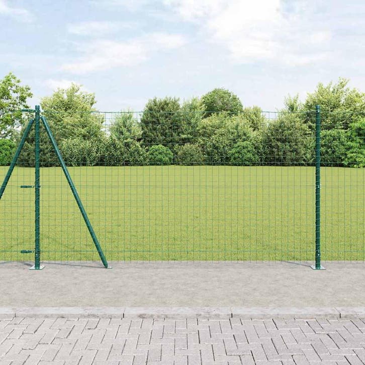 vidaXL Hekpaal. 13 pcs Groen Staal, Jardin & Terrasse, Poteaux, Poutres & Planches, Envoi