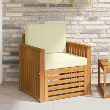 vidaXL Buiten bank set Massief Acacia Hout en Polyester, Tuin en Terras, Verzenden, Nieuw