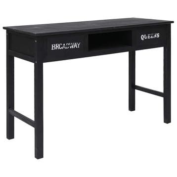 vidaXL Wandtafel 110x45x76 cm hout zwart, Verzenden
