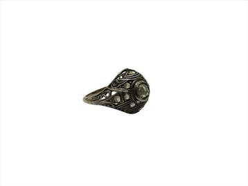 Zonder minimumprijs - Ring - 12 kt. Witgoud Diamant