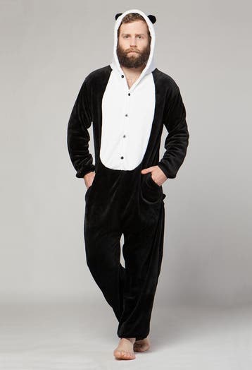 KIMU® Onesie Kung Fu Panda Pak XL-XXL Pandapak Kostuum Zwart, Ophalen of Verzenden
