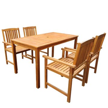 vidaXL 5-delige Tuinset massief acaciahout, Verzenden, Tuinset