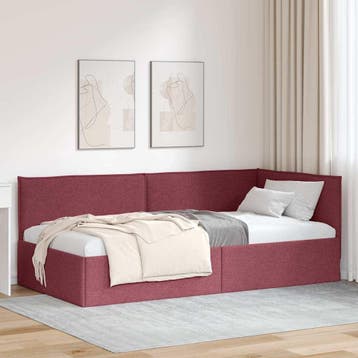 vidaXL Hoek Bed Frame met hoofdeinde Wijnrood 80 x 200 cm, Verzenden, Nieuw