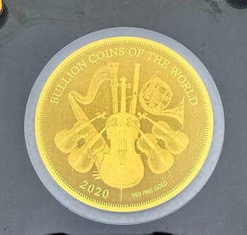 Tchad. 5000 Francs Philharmonic Vienna 2020, oro 1/200 Oz