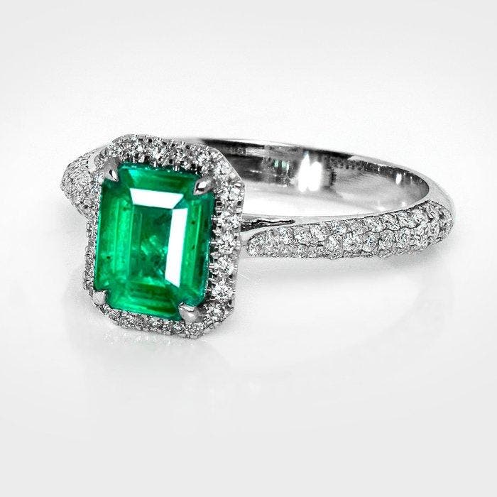 Zonder minimumprijs - Ring - 14 karaat Witgoud, IGI 1,42 ct, Bijoux, Sacs & Beauté, Bagues