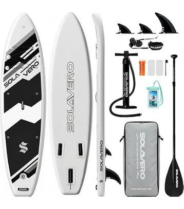 Sup Board - Opblaasbaar Paddle Board - 200 kg - Wit/Zwart -, Verzenden, Nieuw