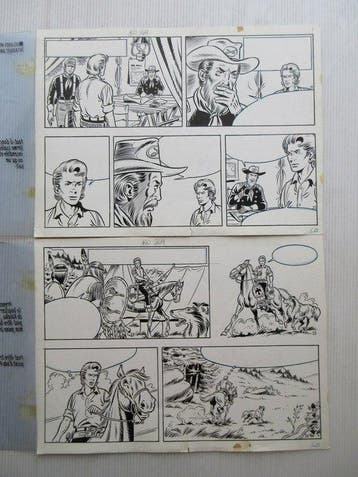 Bessy - Originele pagina (p.6) - De roodschimmel - 1, Livres, BD
