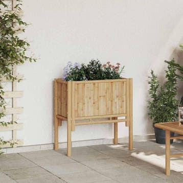 vidaXL Verhoogd bed Bruin 70 x 35 x 70 cm Bamboe, Verzenden, Nieuw