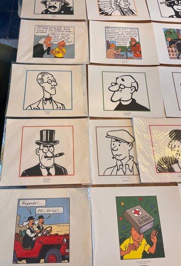 Tintin - Portraits personnages Tintin Set van 48 losse, Boeken, Nieuw