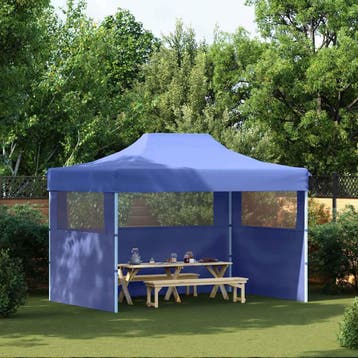 vidaXL Partytent met 3 zijwanden inklapbaar 3x4 m staal, Verzenden, Nieuw