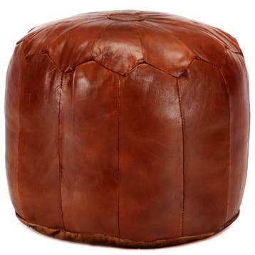 vidaXL Poef 40x35 cm echt geitenleer tan, Maison & Meubles, Canapés | Repose-pieds & Poufs, Verzenden