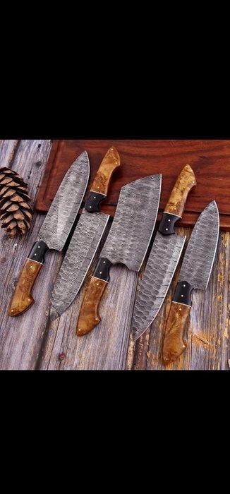 Keukenmes - Chefs knife - Hars, zwart G10 en handgemaakt