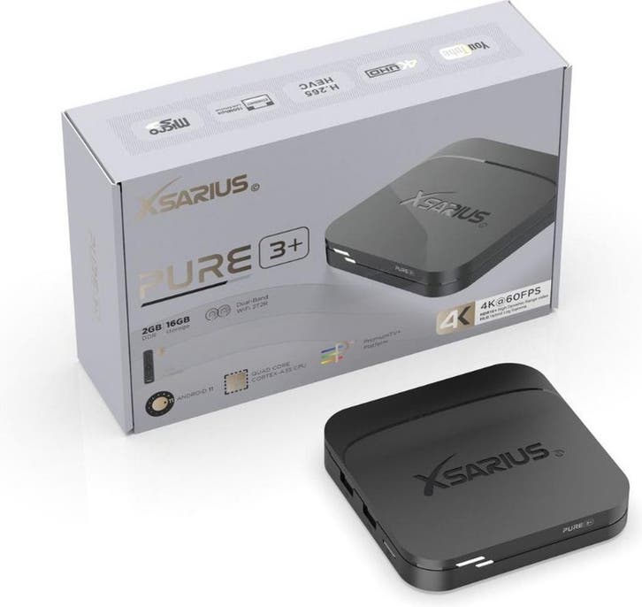 Xsarius Pure 3+ UHD - plus versie - 4K Android 11 Media Play, TV, Hi-fi & Vidéo, Antennes paroboliques, Enlèvement ou Envoi
