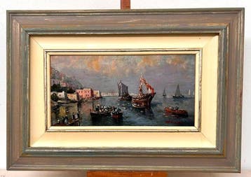 Attilio Pratella (1856-1949), Attr. a - Scena portuale - NO, Antiek en Kunst