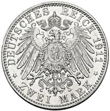 Duitsland, Beieren Leopold I. 2 Mark 1911 (90 cumpleaños del
