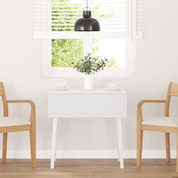vidaXL Eettafel massief hout wit rubber, Huis en Inrichting, Verzenden, Nieuw