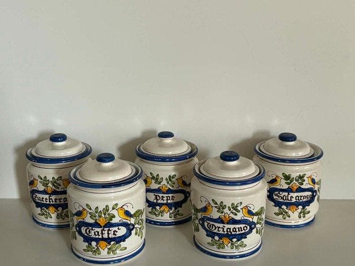 Pot (5) - Keramiek, Glazuur - Voorraadpotten, Antiquités & Art, Antiquités | Verre & Cristal