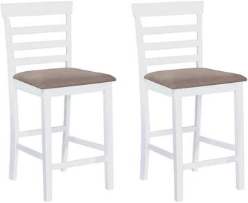 Set van 2 barkrukken - wit met bruin - houten frame -, Verzenden, Nieuw