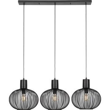Zwarte Metalen LED Hanglamp Trion Alia - 3-Lichts, E27 Fitti, Huis en Inrichting, Lampen | Hanglampen, Verzenden, Nieuw